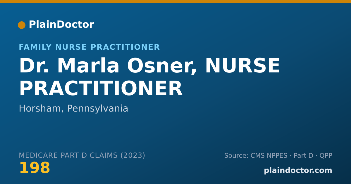 Shareable card for Marla Osner, NURSE PRACTITIONER - Family Nurse Practitioner, Horsham, PA