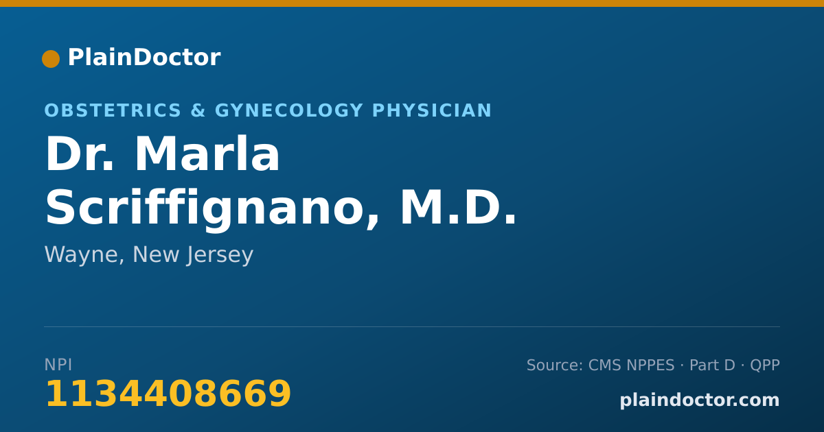 Shareable card for Marla Scriffignano, M.D. - Obstetrics & Gynecology Physician, Wayne, NJ