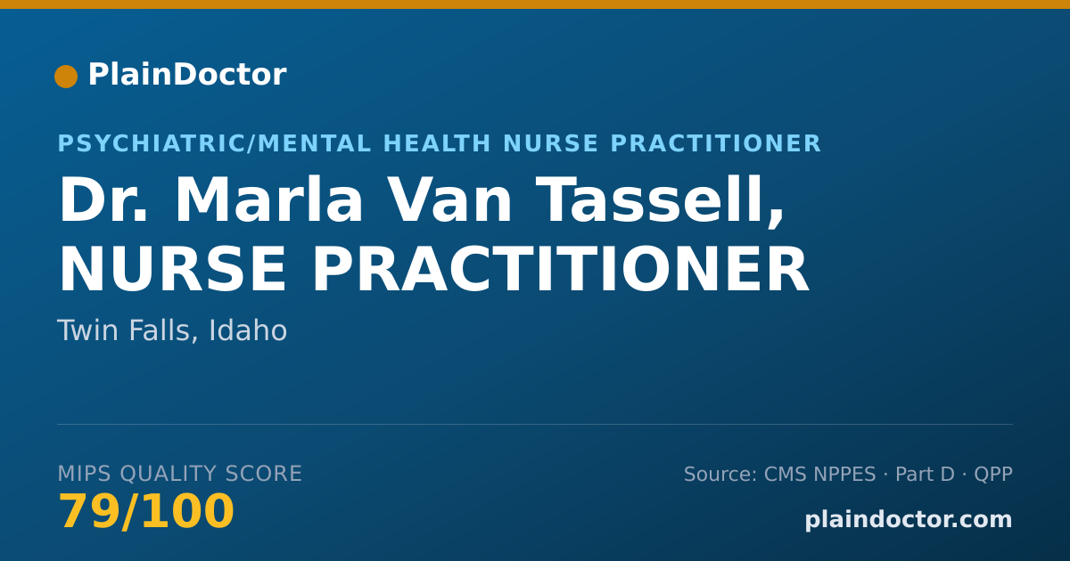 Shareable card for Marla Van Tassell, NURSE PRACTITIONER - Psychiatric/Mental Health Nurse Practitioner, Twin Falls, ID