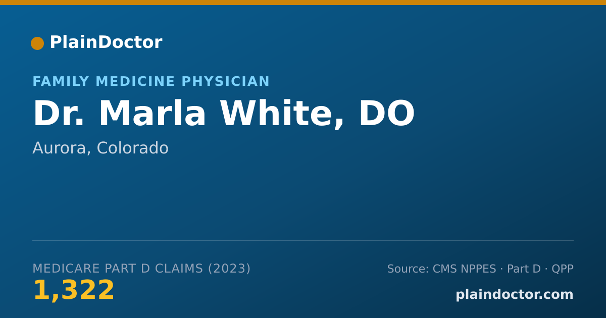 Shareable card for Marla White, DO - Family Medicine Physician, Aurora, CO