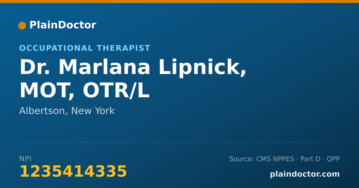 Shareable card for Marlana Lipnick, MOT, OTR/L - Occupational Therapist, Albertson, NY