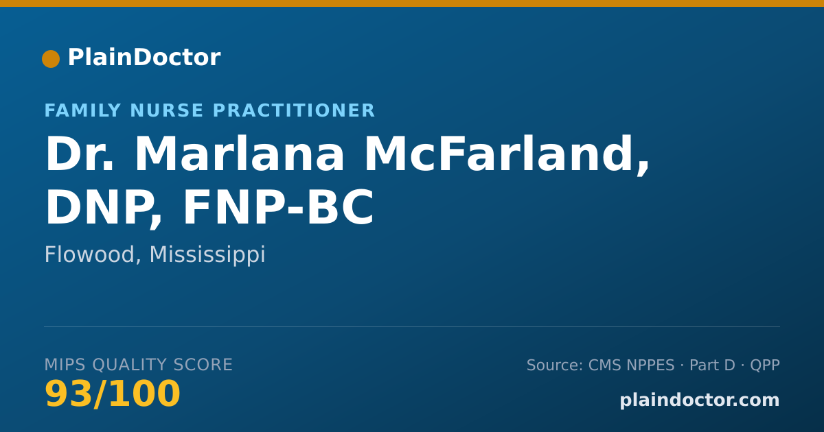 Shareable card for Marlana McFarland, DNP, FNP-BC - Family Nurse Practitioner, Flowood, MS