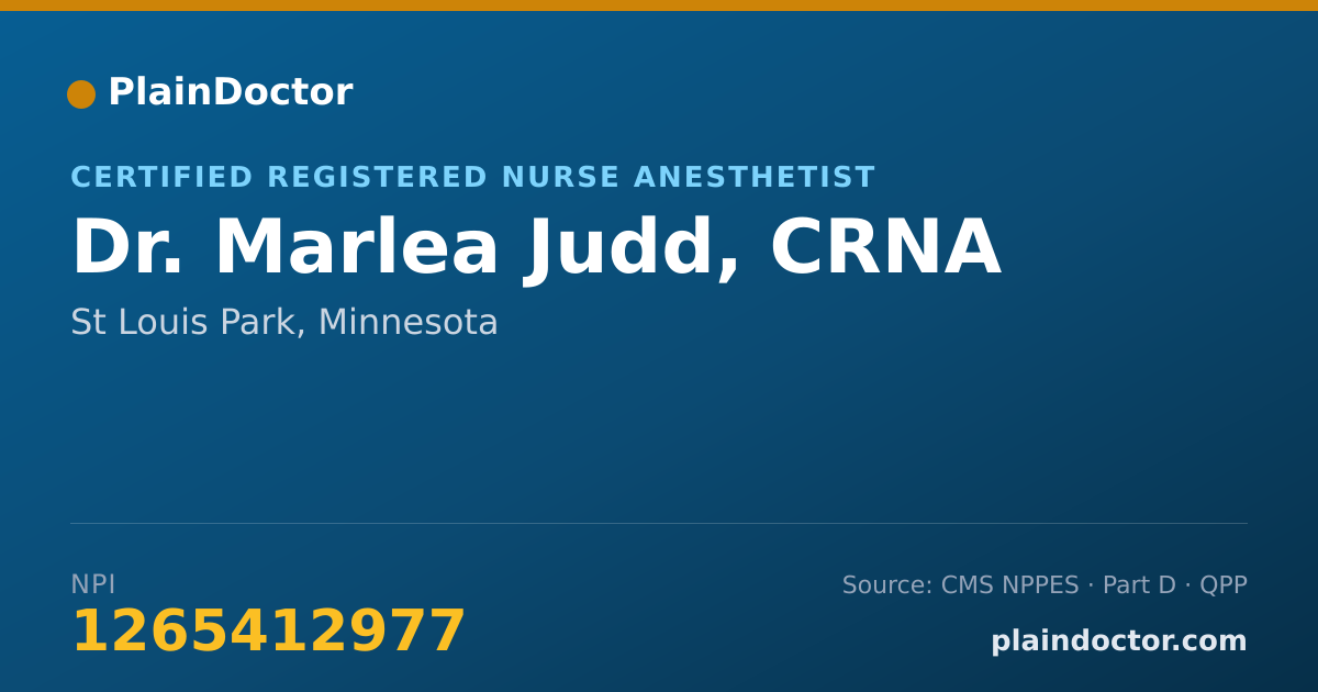 Shareable card for Marlea Judd, CRNA - Certified Registered Nurse Anesthetist, St Louis Park, MN