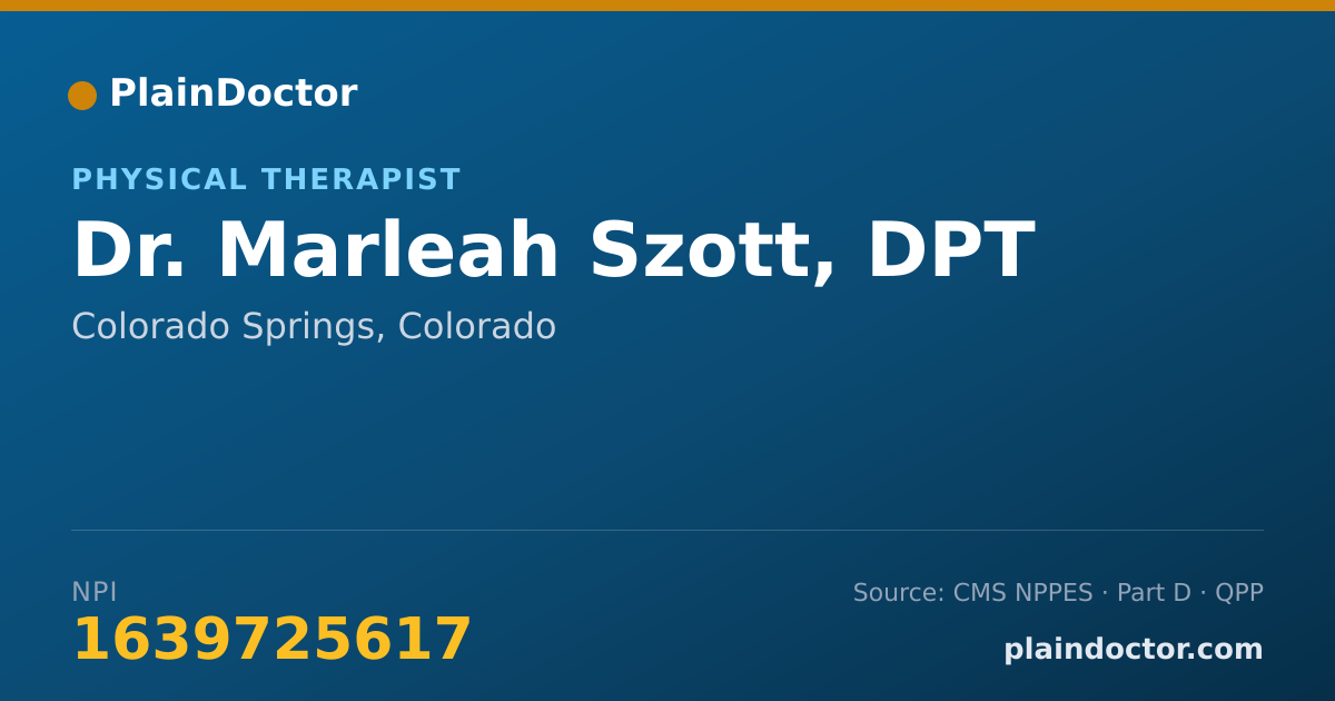 Shareable card for Marleah Szott, DPT - Physical Therapist, Colorado Springs, CO