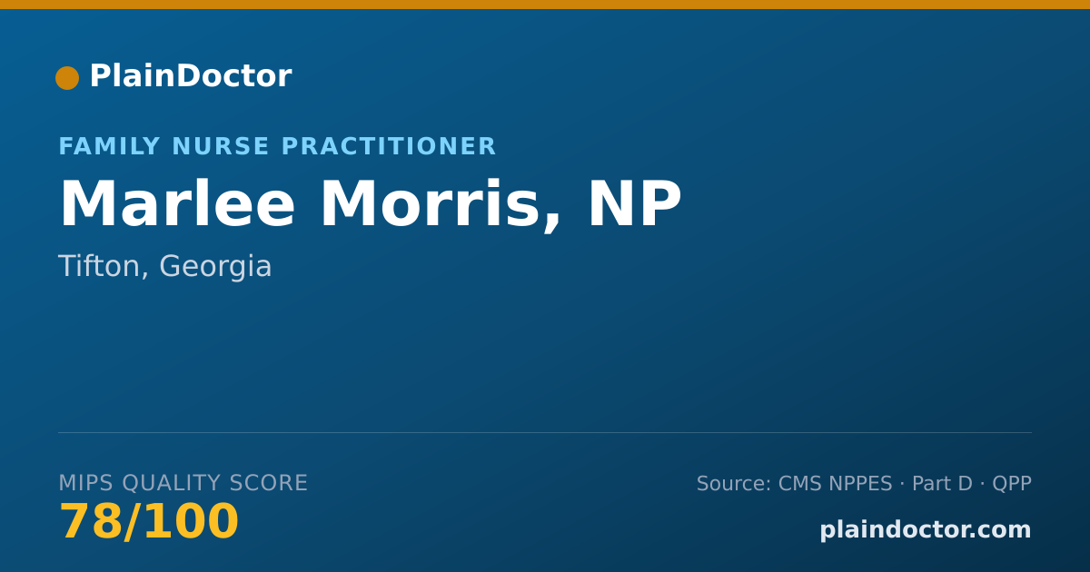 Shareable card for Marlee Morris, NP - Family Nurse Practitioner, Tifton, GA