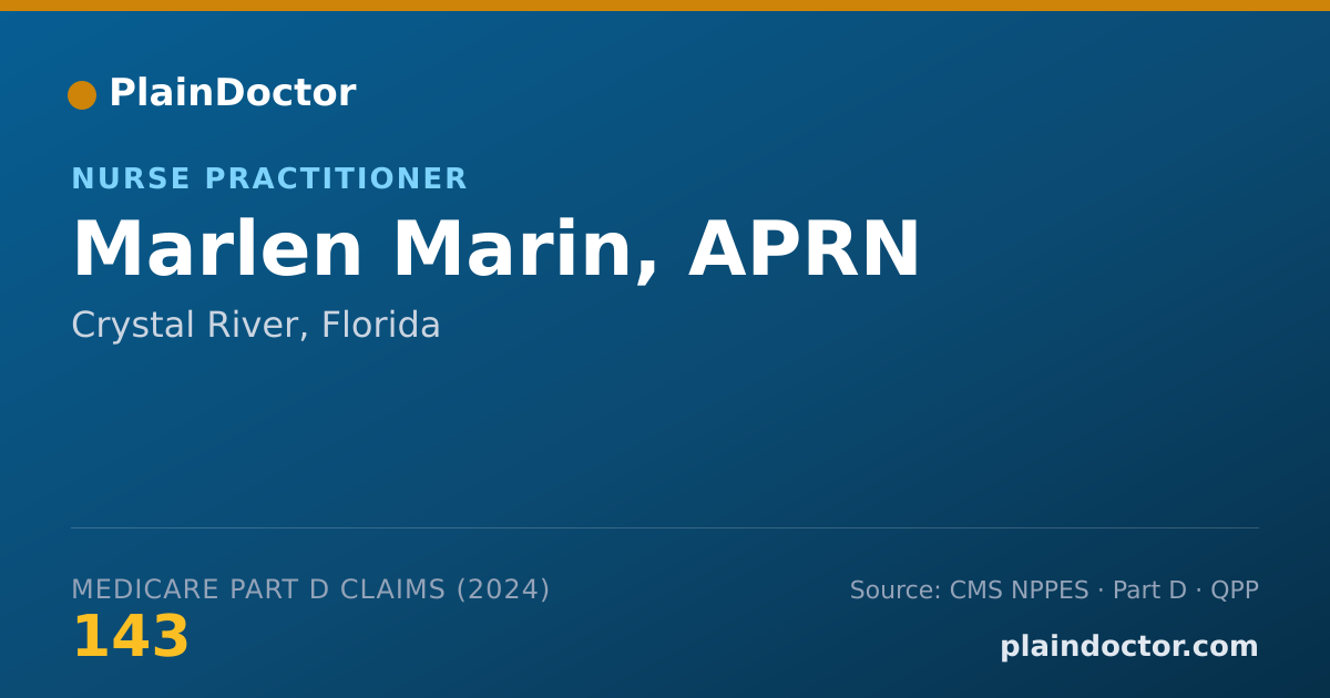 Shareable card for Marlen Marin, APRN - Adult Health Nurse Practitioner, Crystal River, FL