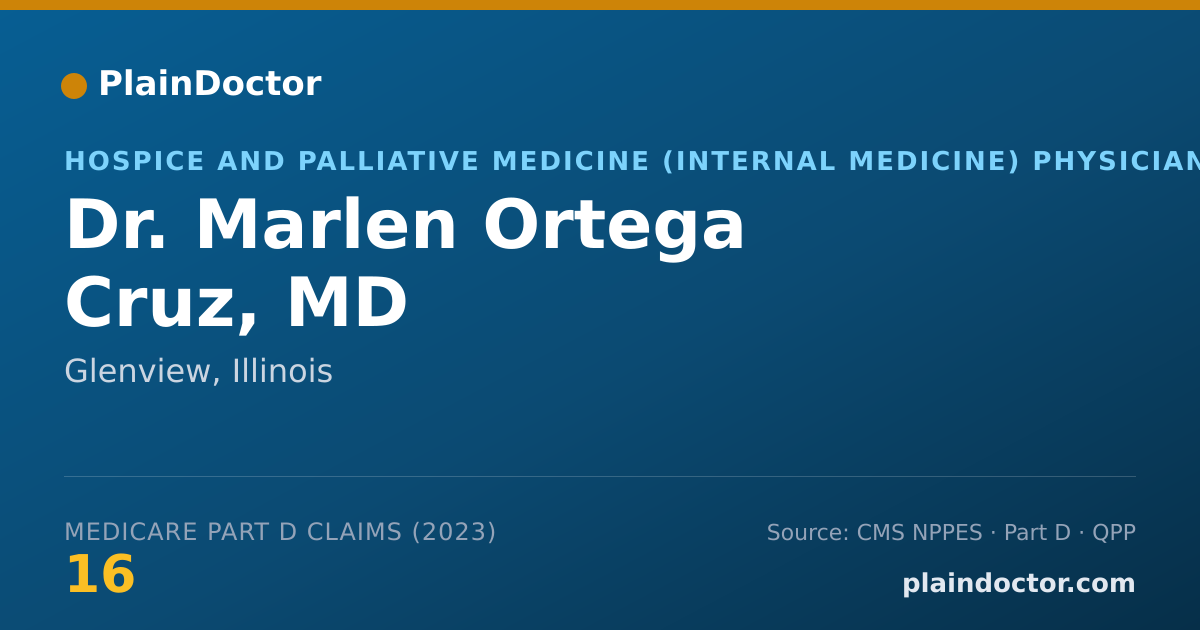 Shareable card for Marlen Ortega Cruz, MD - Hospice and Palliative Medicine (Internal Medicine) Physician, Glenview, IL