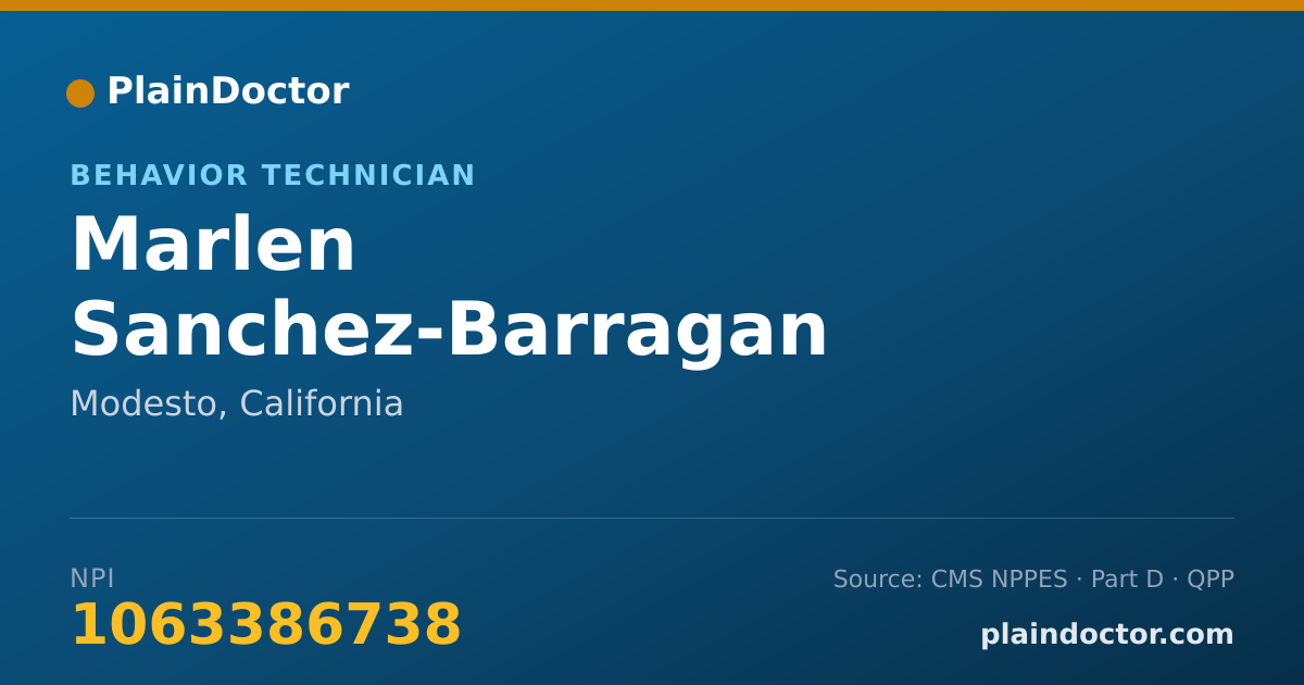 Shareable card for Marlen Sanchez-Barragan - Behavior Technician, Modesto, CA