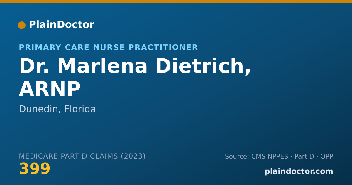 Shareable card for Marlena Dietrich, ARNP - Primary Care Nurse Practitioner, Dunedin, FL