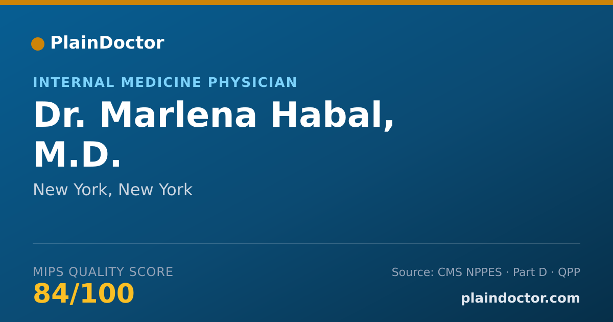 Shareable card for Marlena Habal, M.D. - Internal Medicine Physician, New York, NY