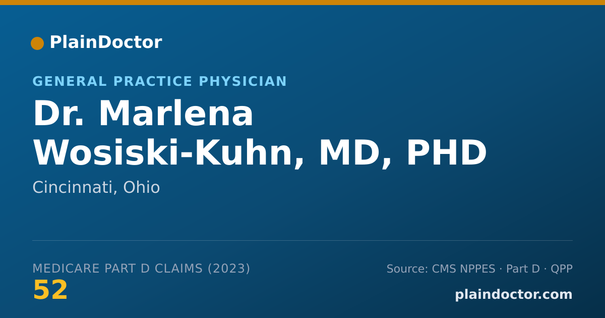 Shareable card for Marlena Wosiski-Kuhn, MD, PHD - General Practice Physician, Cincinnati, OH