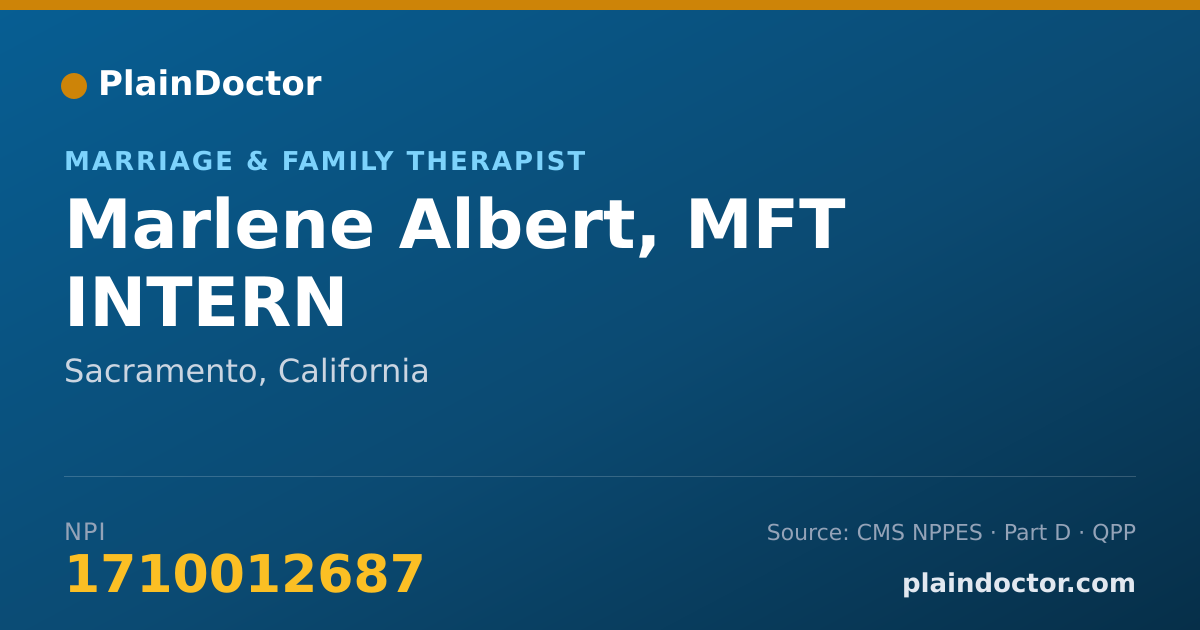 Shareable card for Marlene Albert, MFT INTERN - Marriage & Family Therapist, Sacramento, CA