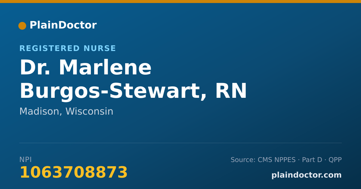 Shareable card for Marlene Burgos-Stewart, RN - Registered Nurse, Madison, WI