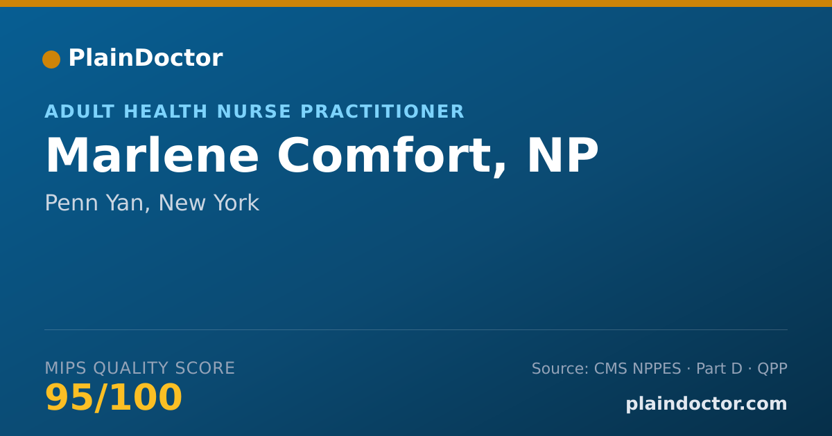 Shareable card for Marlene Comfort, NP - Adult Health Nurse Practitioner, Penn Yan, NY