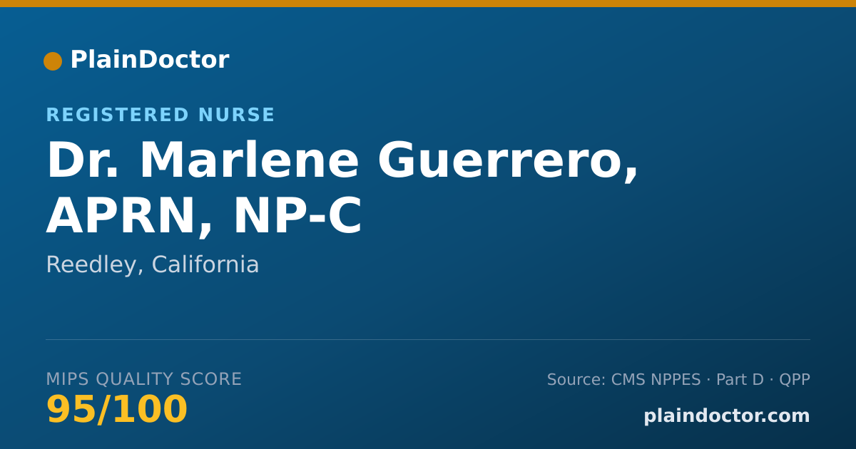 Shareable card for Marlene Guerrero, APRN, NP-C - Registered Nurse, Reedley, CA