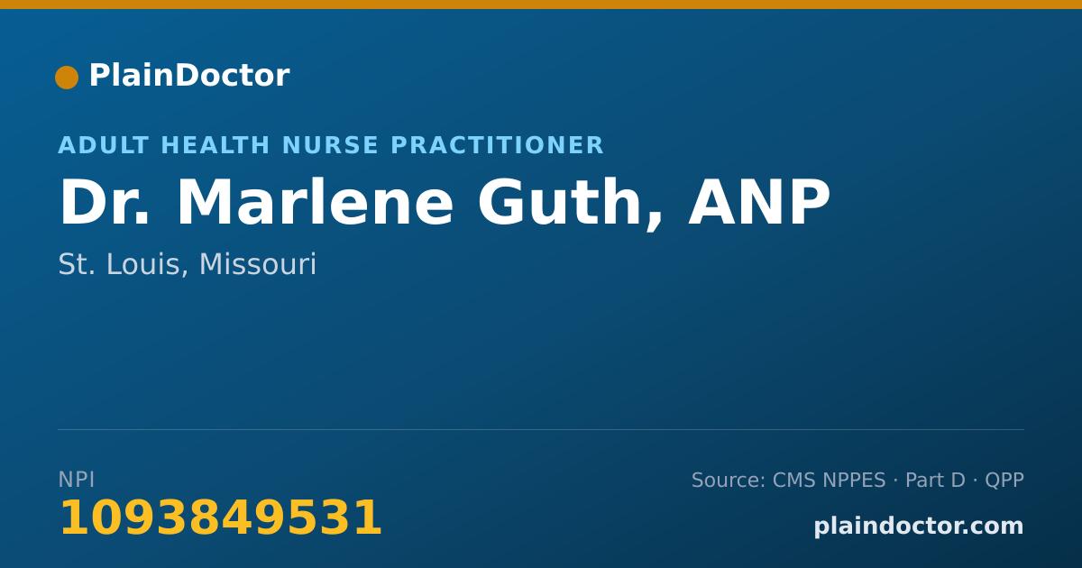 Shareable card for Marlene Guth, ANP - Adult Health Nurse Practitioner, St. Louis, MO
