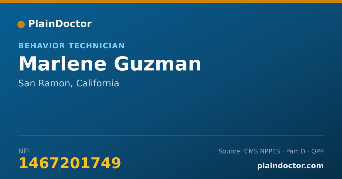 Shareable card for Marlene Guzman - Behavior Technician, San Ramon, CA