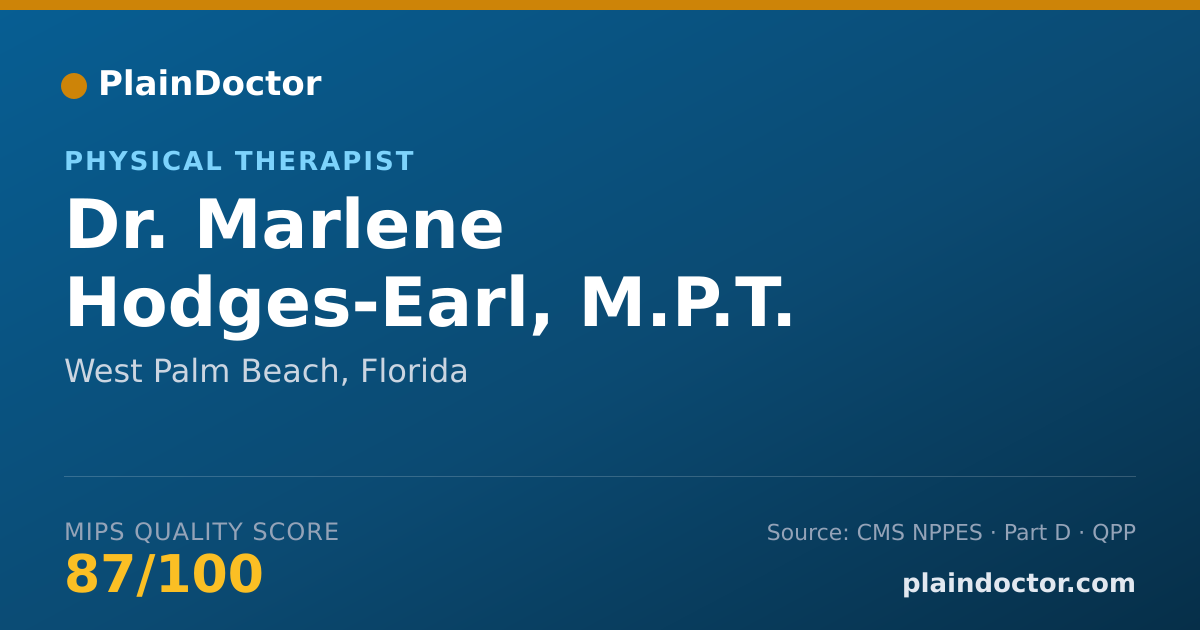 Shareable card for Marlene Hodges-Earl, M.P.T. - Physical Therapist, West Palm Beach, FL