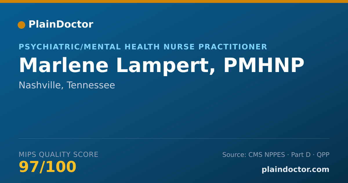 Shareable card for Marlene Lampert, PMHNP - Psychiatric/Mental Health Nurse Practitioner, Nashville, TN