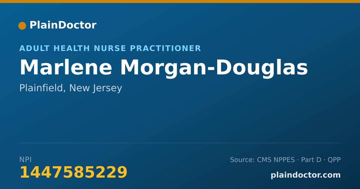 Shareable card for Marlene Morgan-Douglas - Adult Health Nurse Practitioner, Plainfield, NJ
