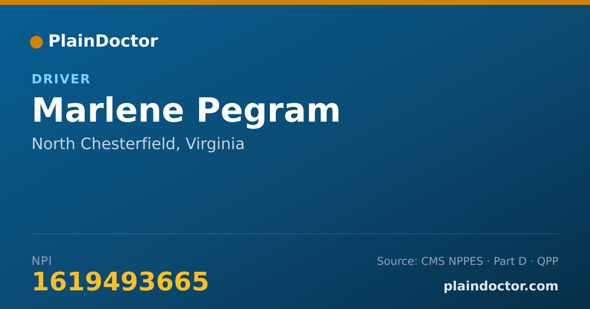 Shareable card for Marlene Pegram - Driver, North Chesterfield, VA