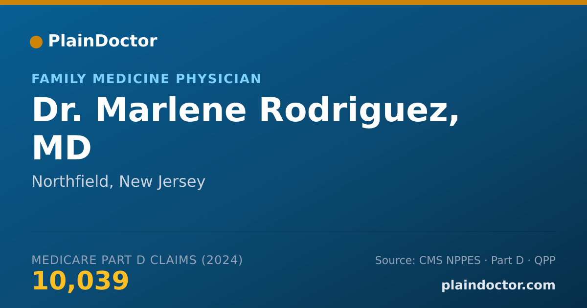 Shareable card for Marlene Rodriguez, MD - Family Medicine Physician, Northfield, NJ