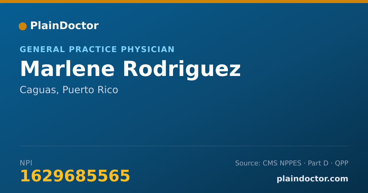Shareable card for Marlene Rodriguez - General Practice Physician, Caguas, PR