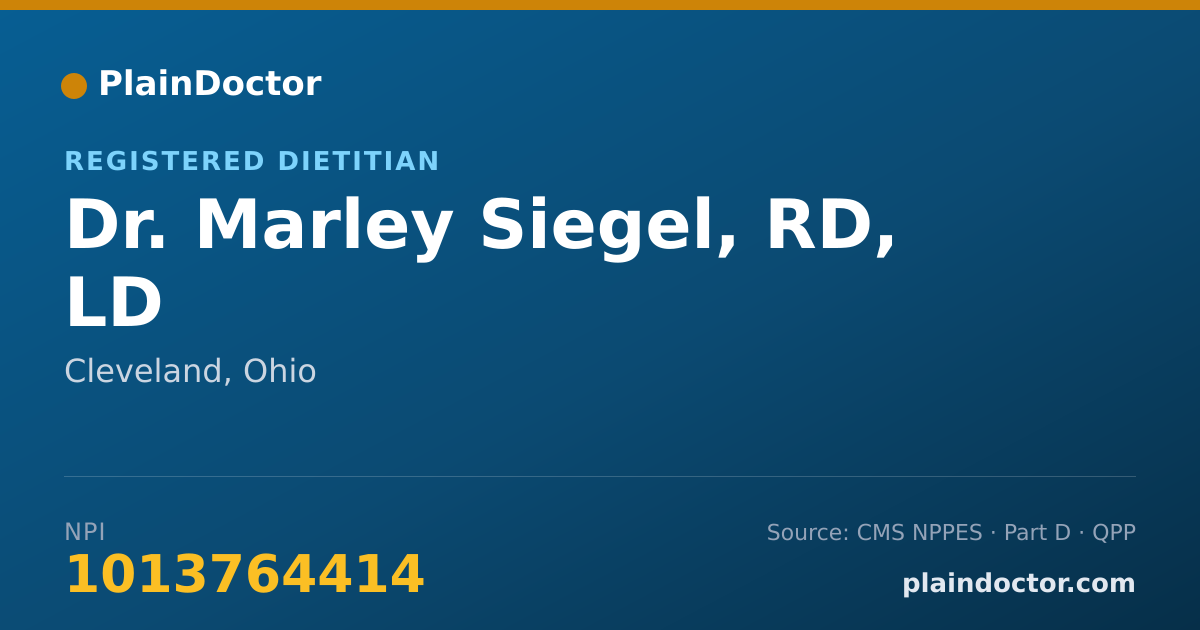 Shareable card for Marley Siegel, RD, LD - Registered Dietitian, Cleveland, OH