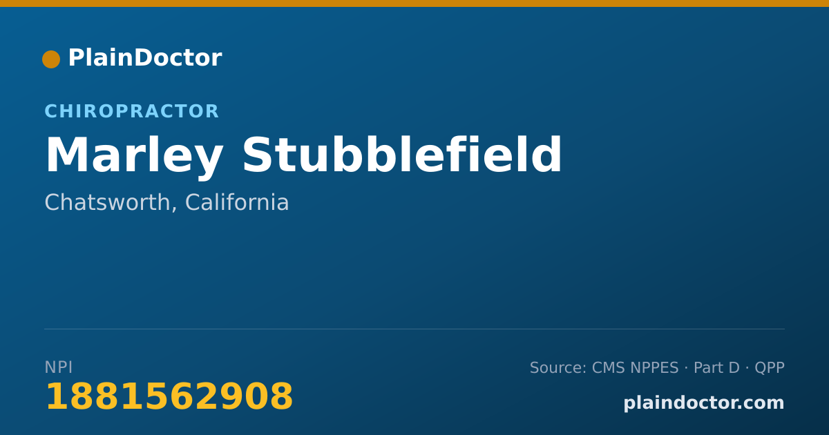 Shareable card for Marley Stubblefield - Chiropractor, Chatsworth, CA