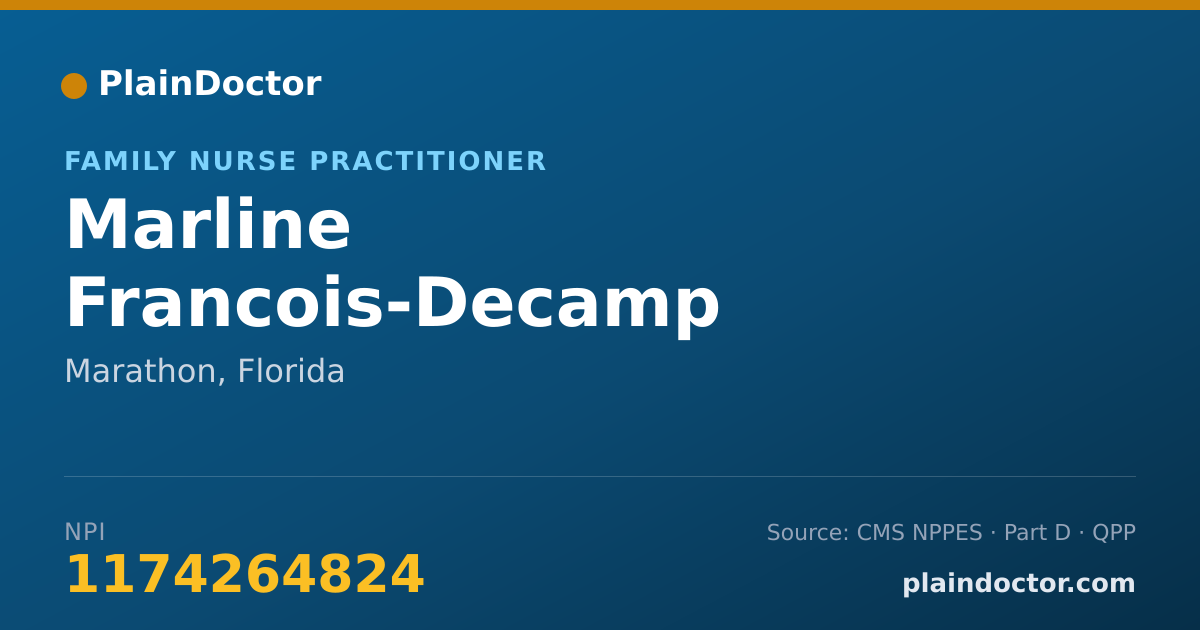 Shareable card for Marline Francois-Decamp - Family Nurse Practitioner, Marathon, FL