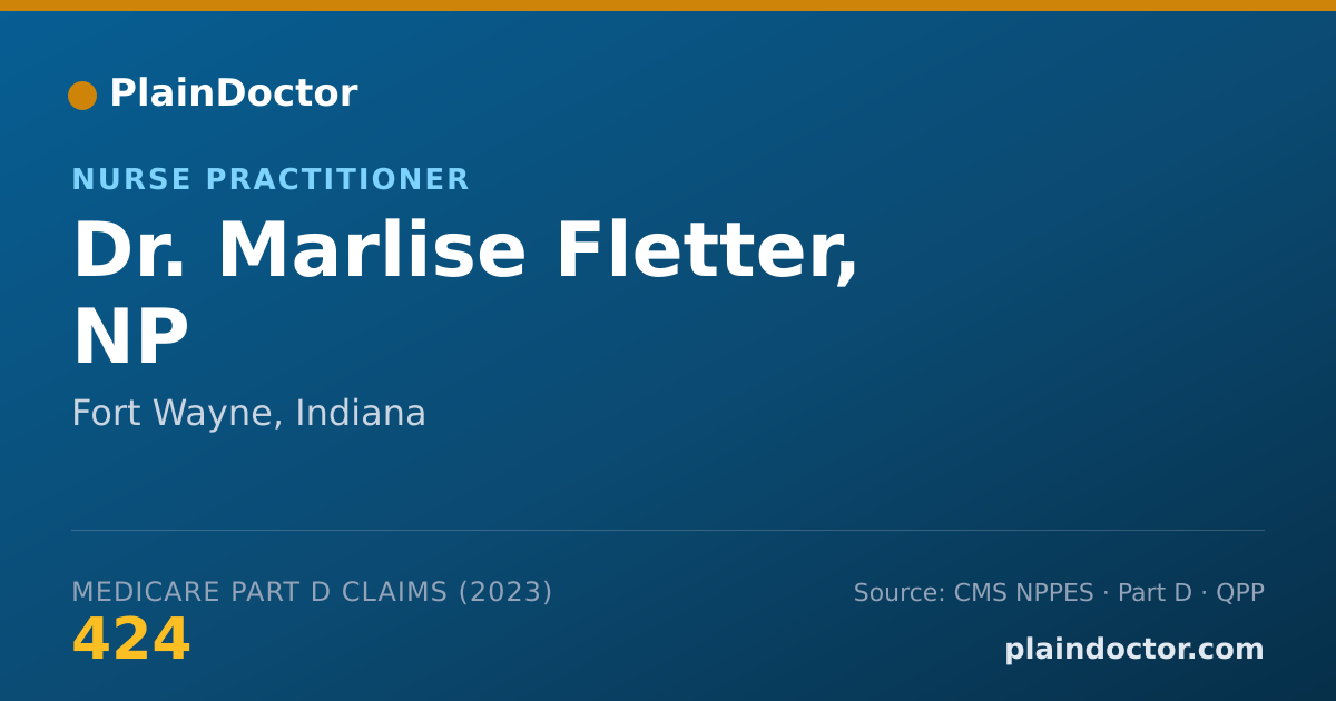 Shareable card for Marlise Fletter, NP - Nurse Practitioner, Fort Wayne, IN