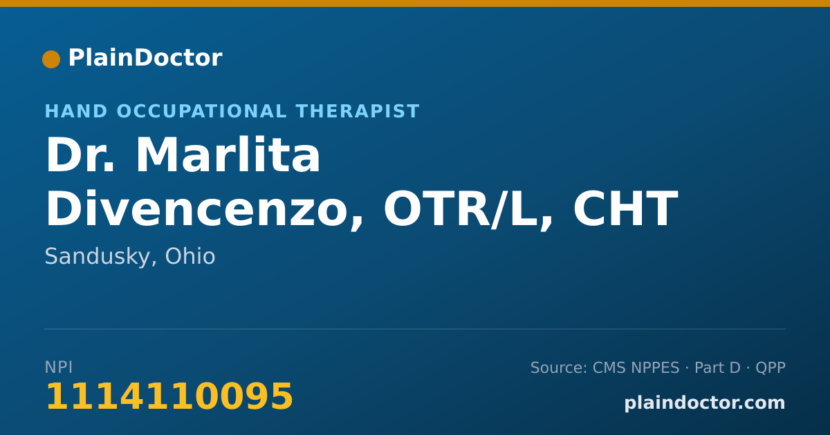 Shareable card for Marlita Divencenzo, OTR/L, CHT - Hand Occupational Therapist, Sandusky, OH