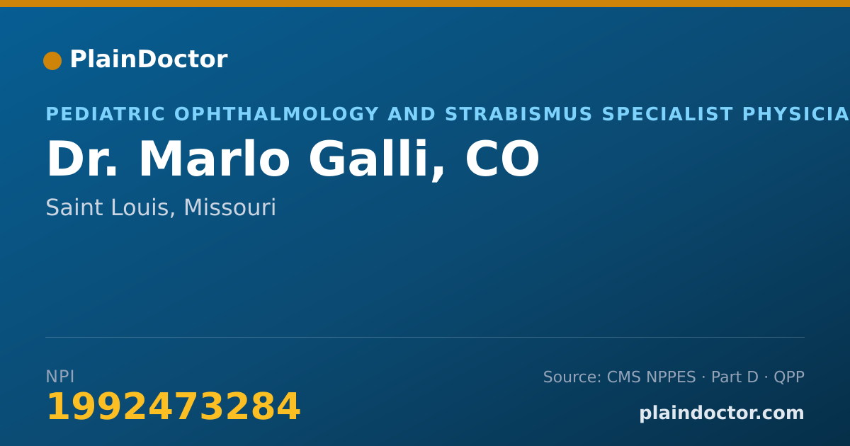 Shareable card for Marlo Galli, CO - Pediatric Ophthalmology and Strabismus Specialist Physician, Saint Louis, MO