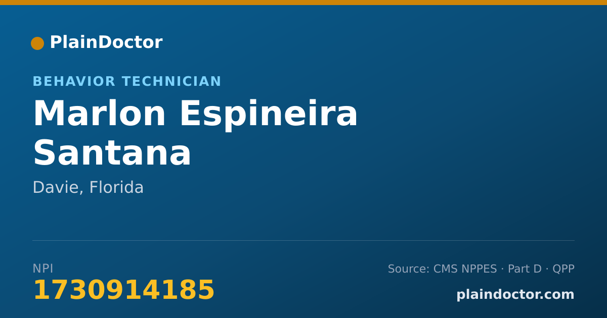 Shareable card for Marlon Espineira Santana - Behavior Technician, Davie, FL