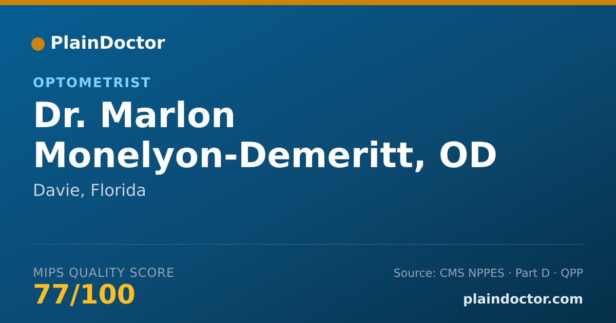 Shareable card for Marlon Monelyon-Demeritt, OD - Optometrist, Davie, FL