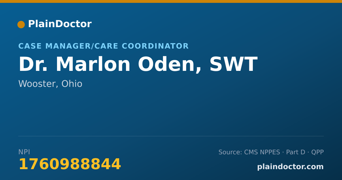 Shareable card for Marlon Oden, SWT - Case Manager/Care Coordinator, Wooster, OH