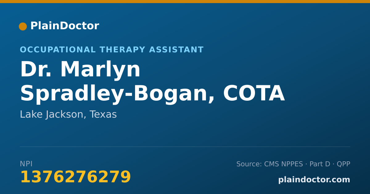 Shareable card for Marlyn Spradley-Bogan, COTA - Occupational Therapy Assistant, Lake Jackson, TX