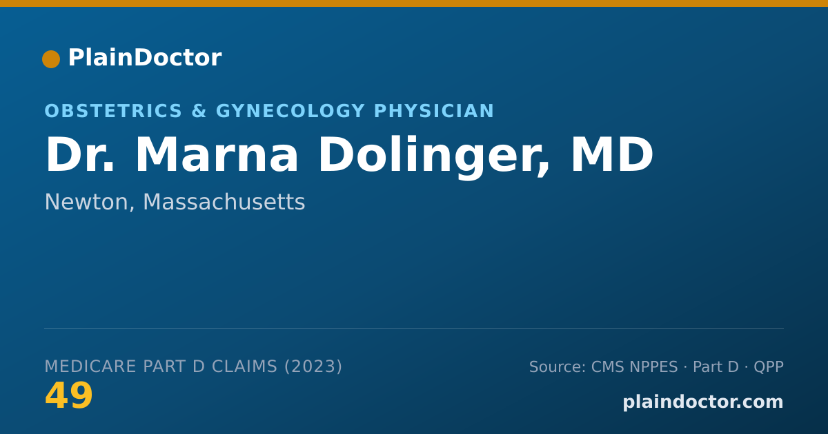Shareable card for Marna Dolinger, MD - Obstetrics & Gynecology Physician, Newton, MA
