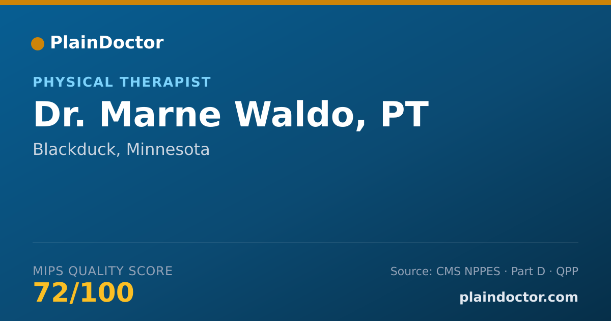 Shareable card for Marne Waldo, PT - Physical Therapist, Blackduck, MN
