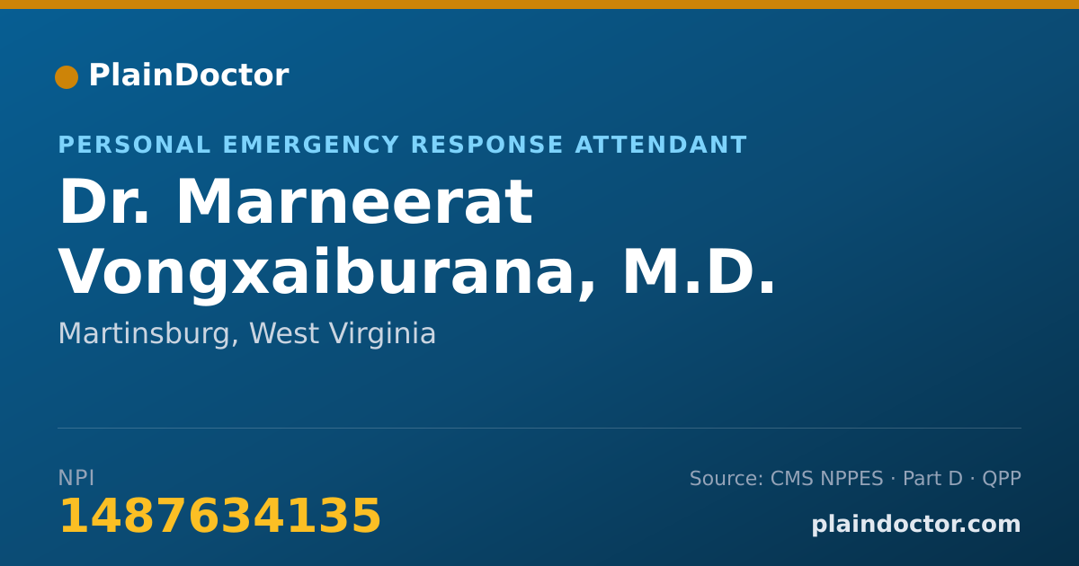 Shareable card for Marneerat Vongxaiburana, M.D. - Personal Emergency Response Attendant, Martinsburg, WV