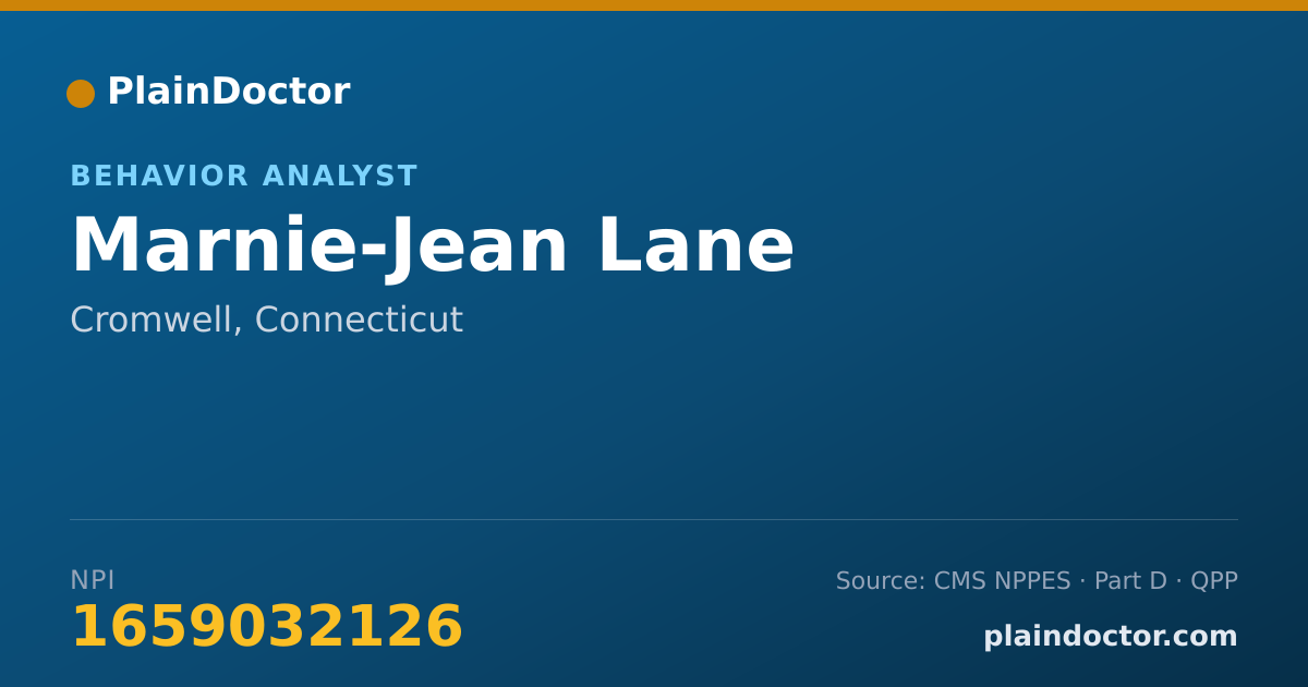 Shareable card for Marnie-Jean Lane - Behavior Analyst, Cromwell, CT