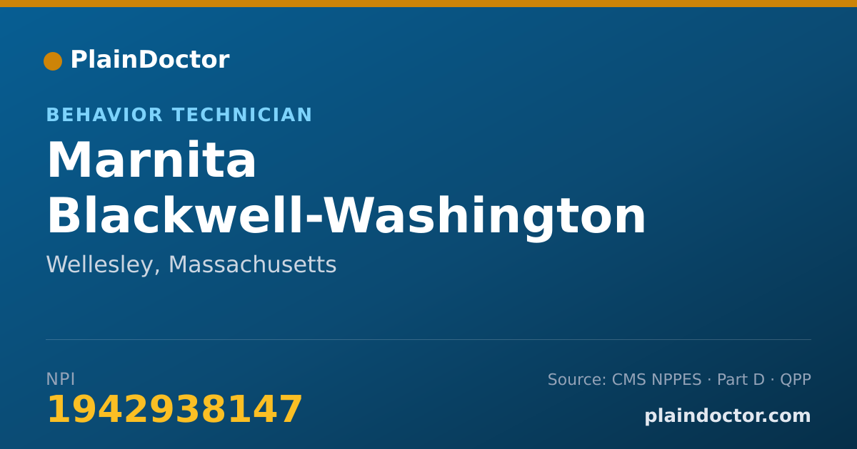 Shareable card for Marnita Blackwell-Washington - Behavior Technician, Wellesley, MA