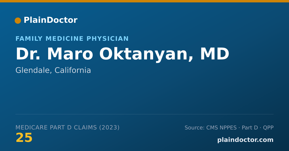 Shareable card for Maro Oktanyan, MD - Family Medicine Physician, Glendale, CA