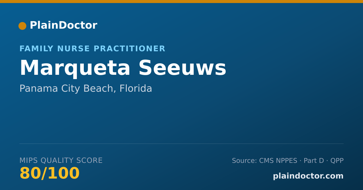 Shareable card for Marqueta Seeuws - Family Nurse Practitioner, Panama City Beach, FL