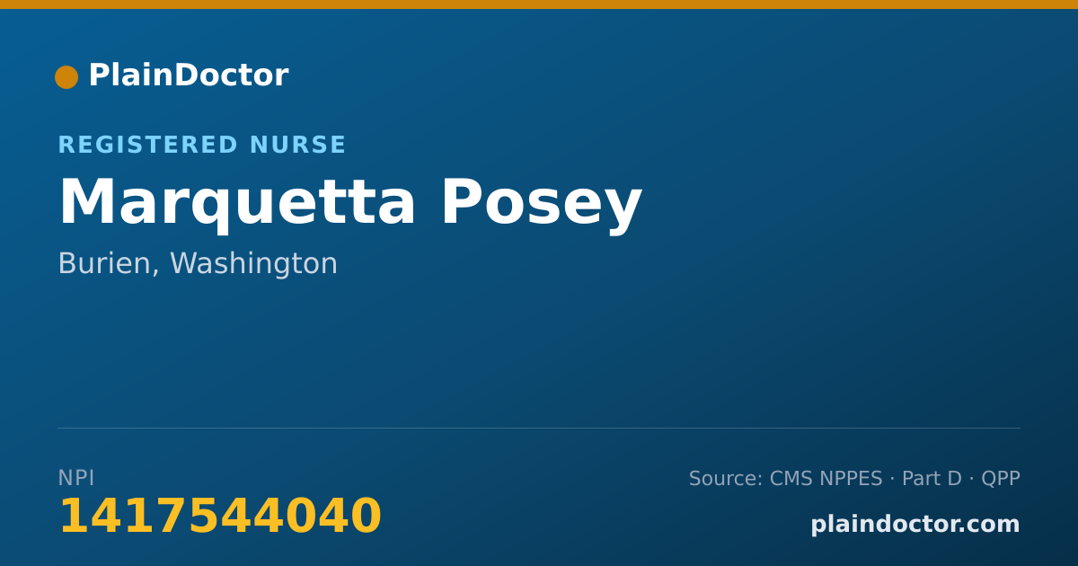 Shareable card for Marquetta Posey - Registered Nurse, Burien, WA