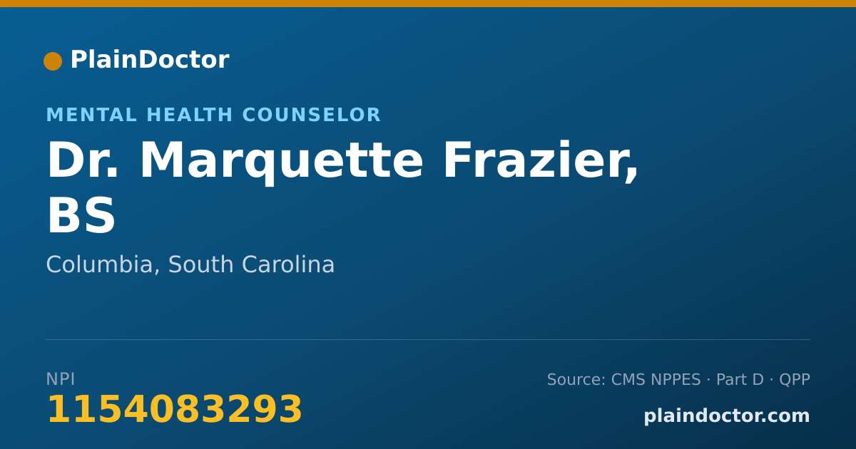 Shareable card for Marquette Frazier, BS - Mental Health Counselor, Columbia, SC