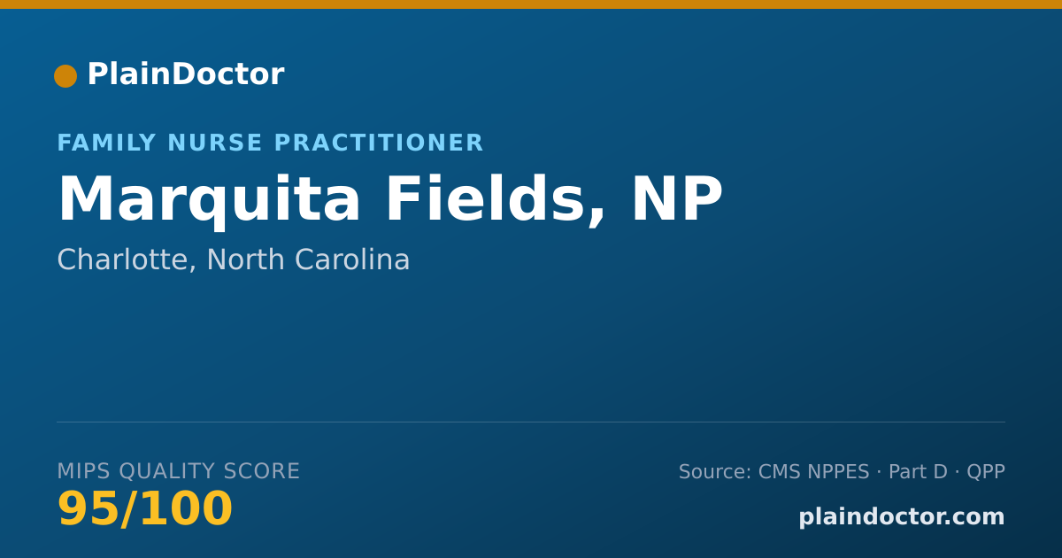 Shareable card for Marquita Fields, NP - Nurse Practitioner, Charlotte, NC
