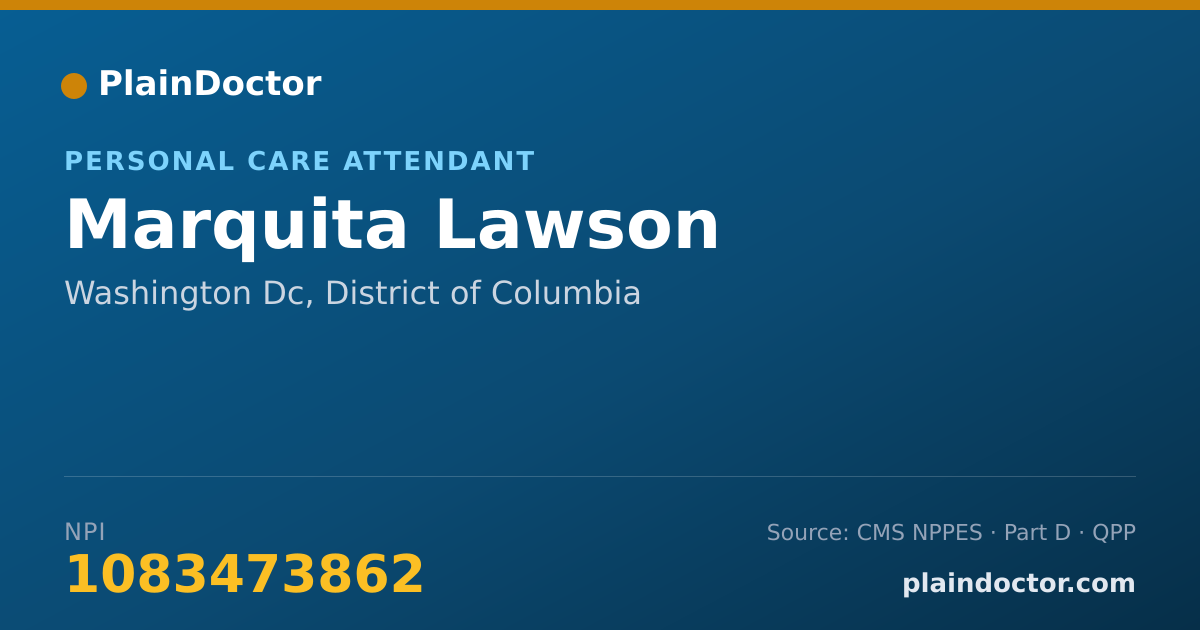 Shareable card for Marquita Lawson - Personal Care Attendant, Washington Dc, DC
