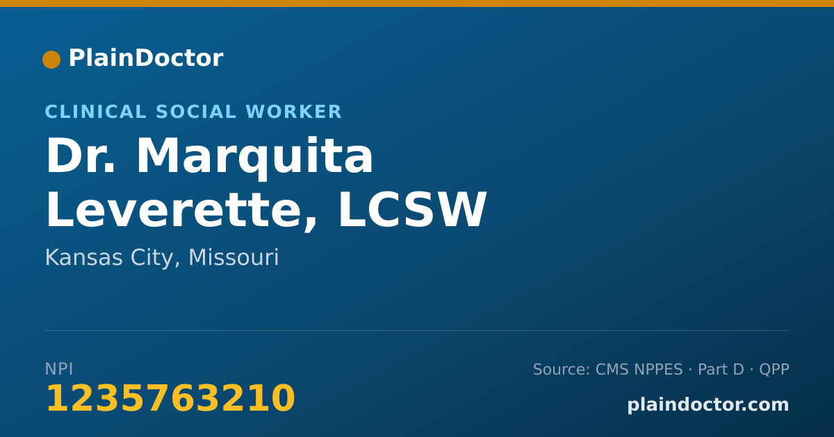 Shareable card for Marquita Leverette, LCSW - Clinical Social Worker, Kansas City, MO