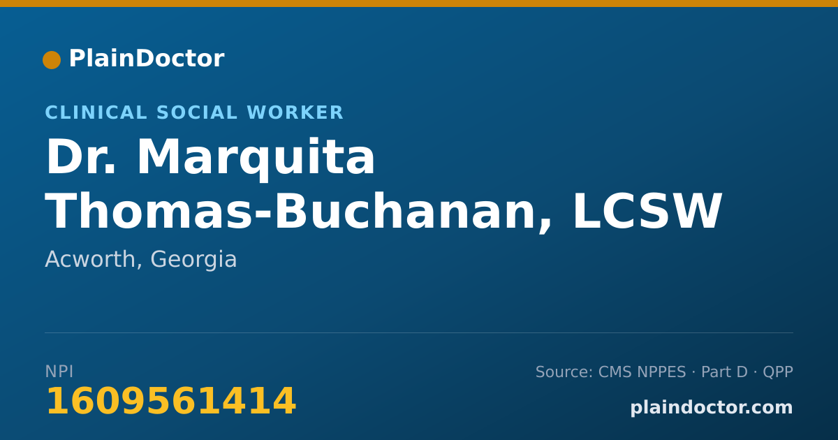 Shareable card for Marquita Thomas-Buchanan, LCSW - Clinical Social Worker, Acworth, GA